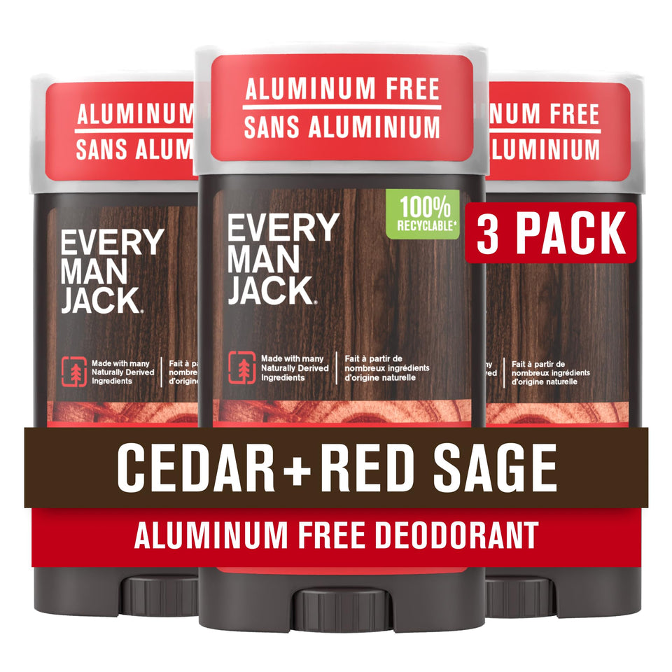 Every Man Jack cedar + red sage front packaging showing product and scent benefits