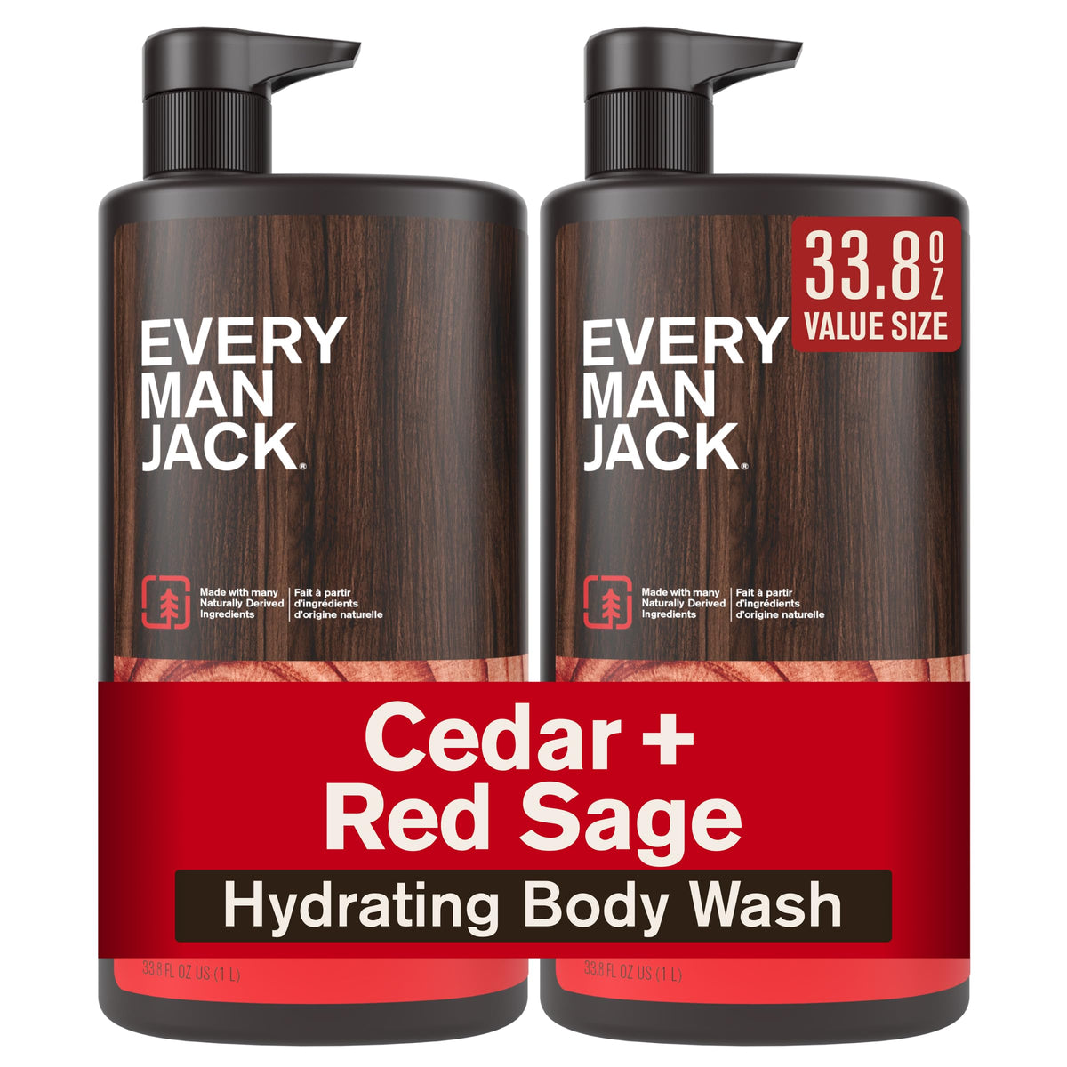 Every Man Jack front packaging showing cedar and sage scent benefit
