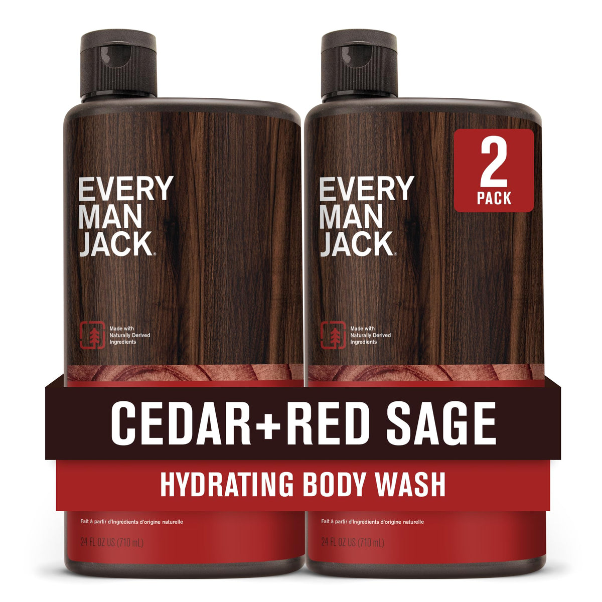 Every Man Jack front packaging showing clean cedar scent benefit