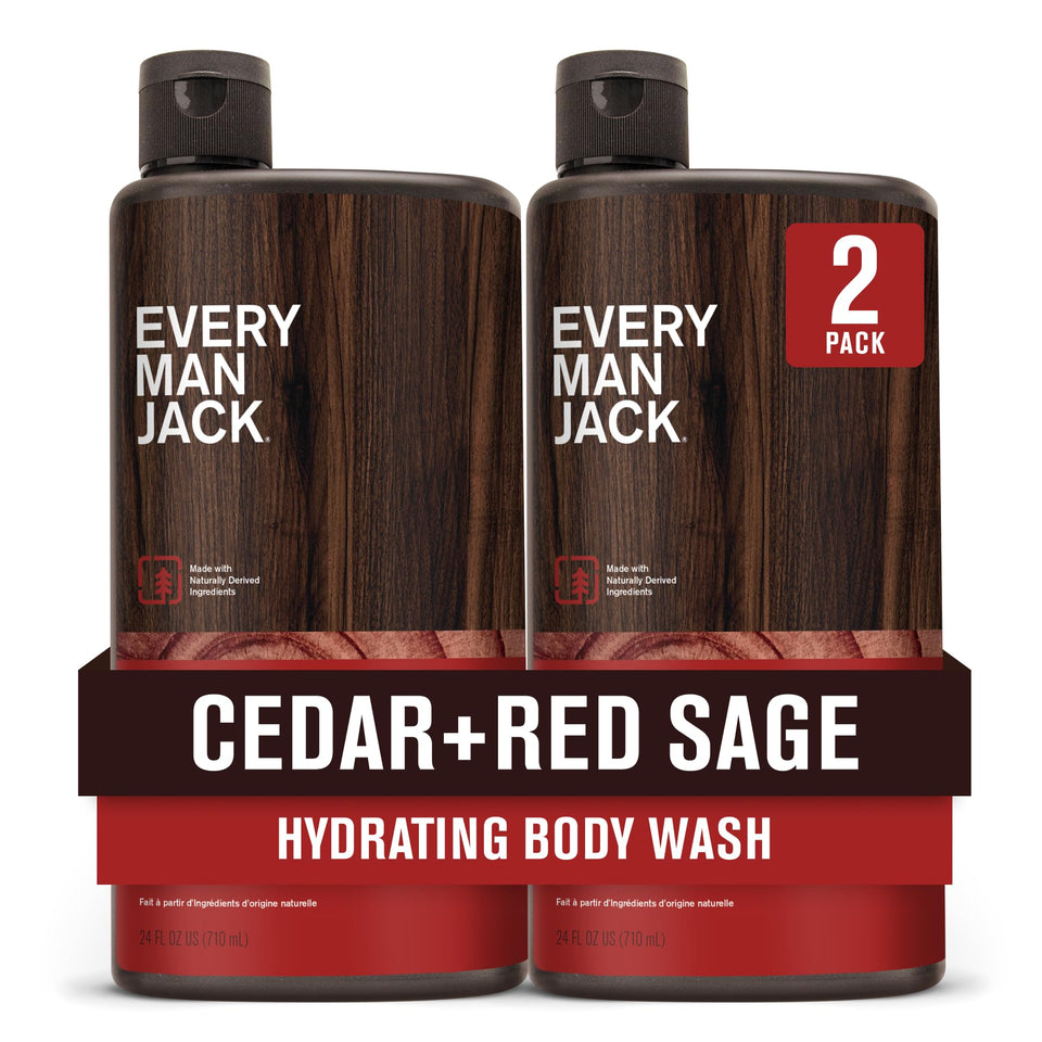 Every Man Jack front packaging showing clean cedar scent benefit