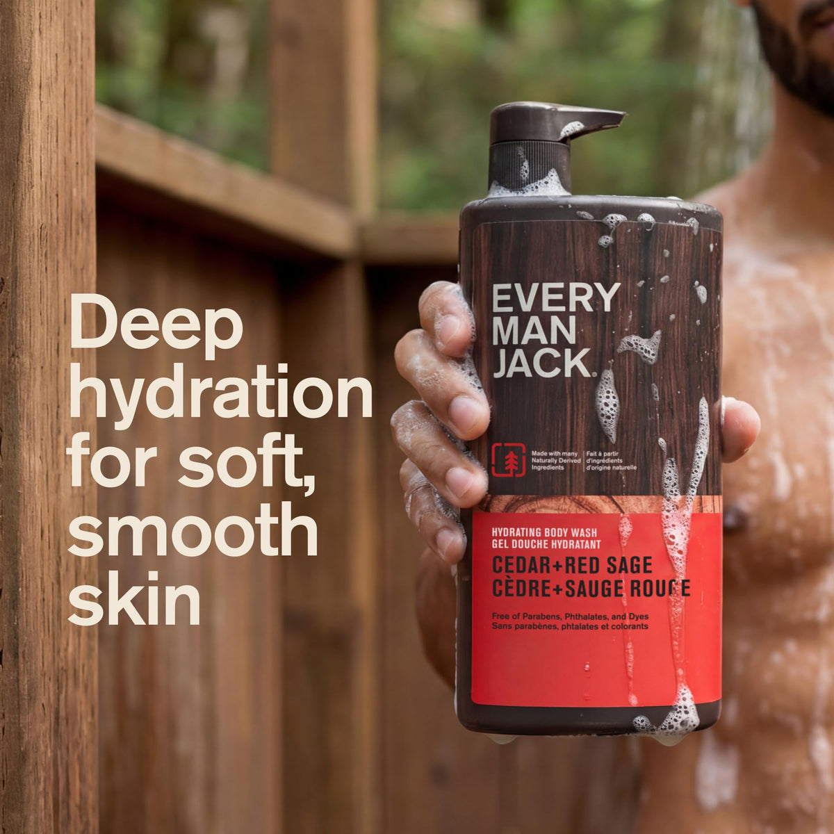 Every Man Jack glycerin ingredient visual showing moisturizing effect