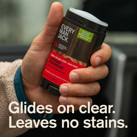 Every Man Jack ingredient label visible to show naturally derived components