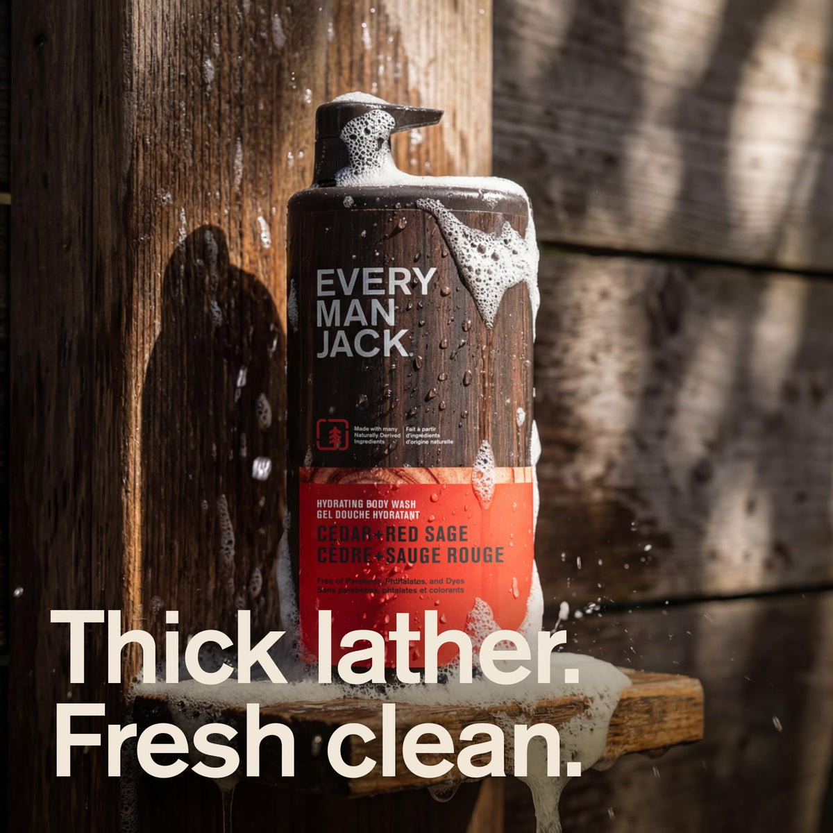 Every Man Jack pump close-up for easy dispensing and controlled use