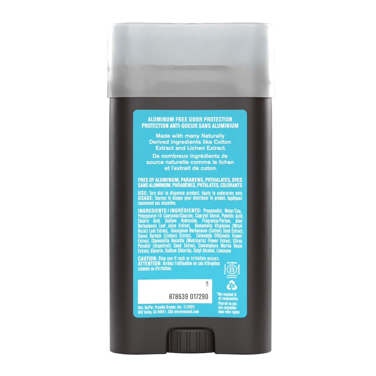 Every Man Jack deodorant in outdoor scene suggesting fresh, long-lasting scent