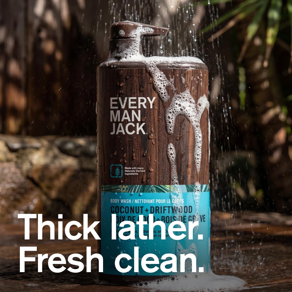 Every Man Jack pump close-up showing easy dispensing benefit