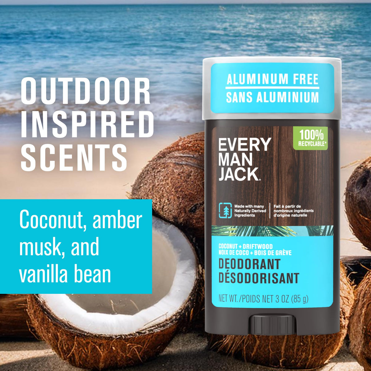 Every Man Jack deodorant texture swatch demonstrating creamy glide benefit