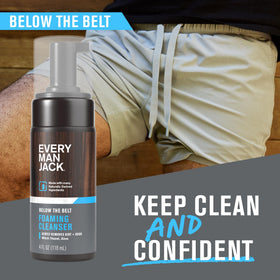 Every Man Jack pump dispensing soft foam for gentle cleansing