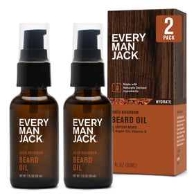 Every Man Jack front packaging showing aged bourbon scent and benefits