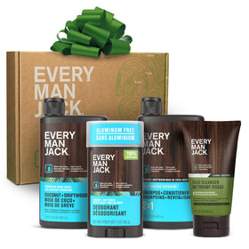 Every Man Jack front packaging showing full Coconut + Driftwood gift set