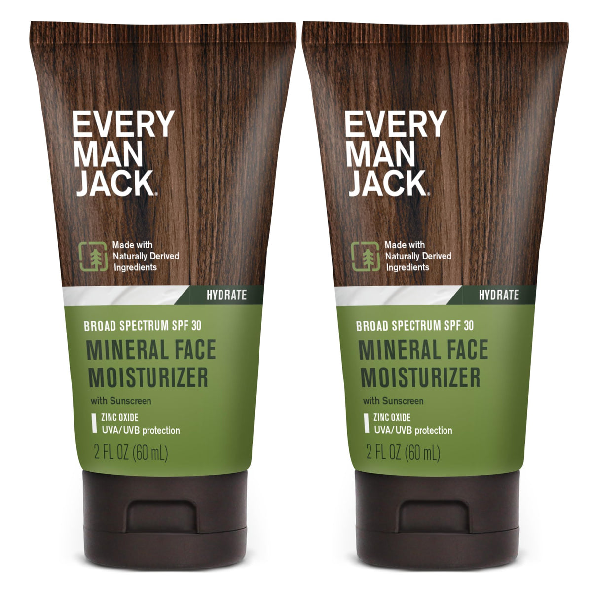 Every Man Jack front packaging showing SPF 30 and moisturizer benefits