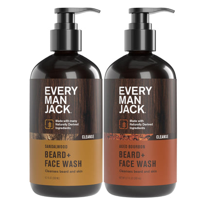 Every Man Jack front packaging showing two bottles and scent branding for easy recognition