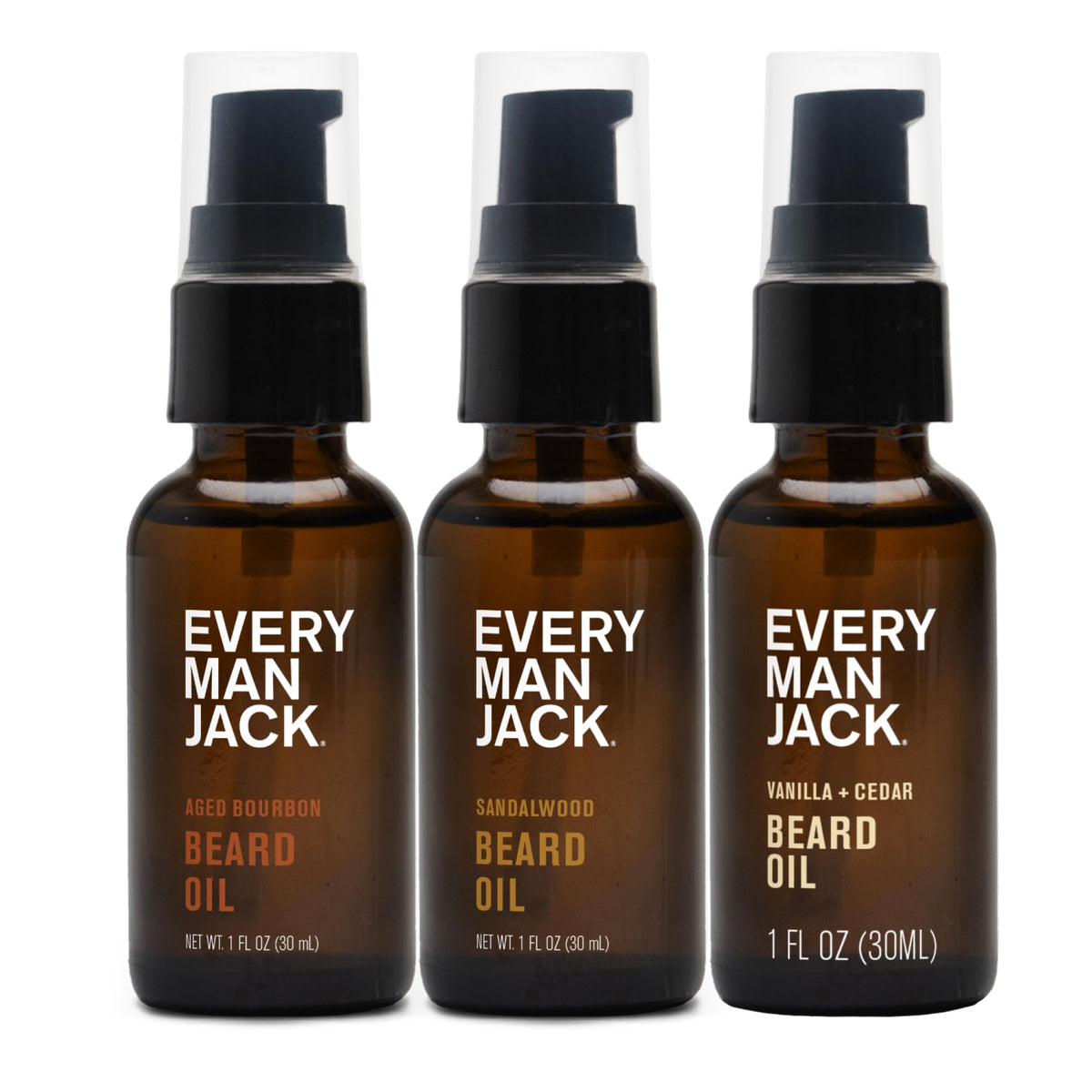 Every Man Jack three-bottle gift set front view showing variety and natural look