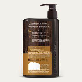 Every Man Jack bottle on a bathroom counter with towel, depicts daily grooming routine