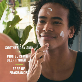 Every Man Jack lotion on hand illustrating smooth spreadability and immediate moisture