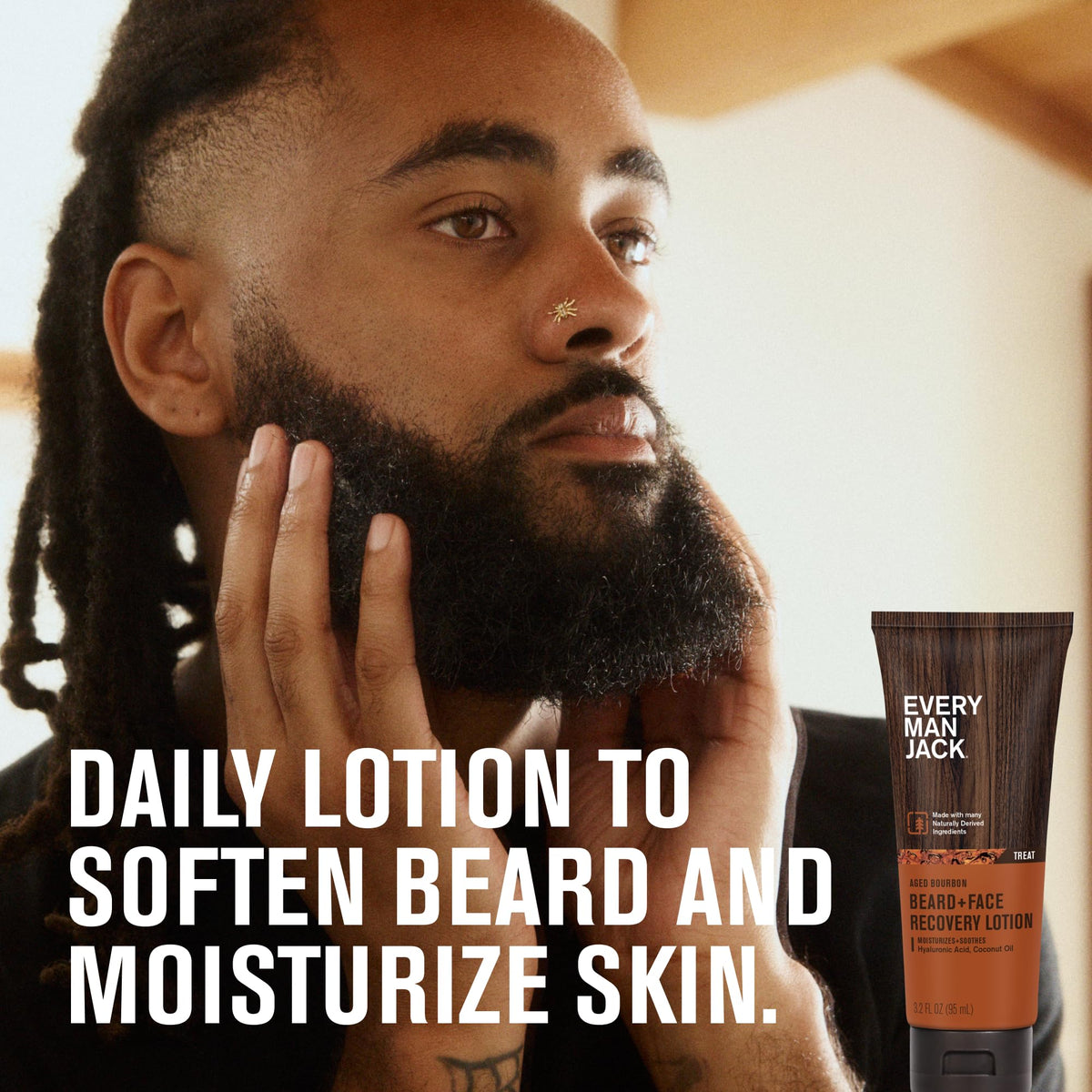 Every Man Jack pump and cap detail highlighting easy dispensing benefit
