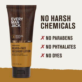 Every Man Jack lotion beside ruler illustrating compact 3.2oz travel-friendly size