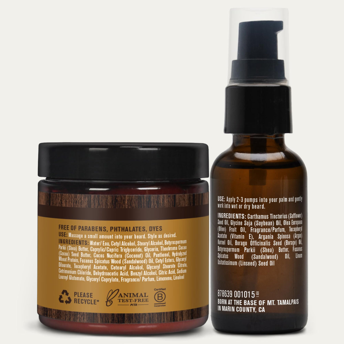 Every Man Jack model styling beard in mirror with softer, tamed beard benefit