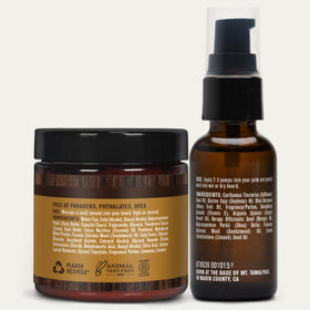 Every Man Jack model styling beard in mirror with softer, tamed beard benefit