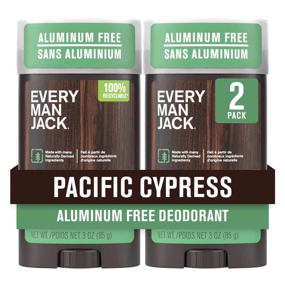 Every Man Jack front packaging showing Pacific Cypress scent and benefits