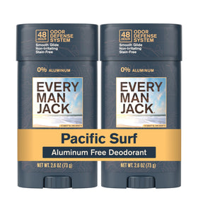 Every Man Jack front packaging showing Pacific Surf scent and two-count value