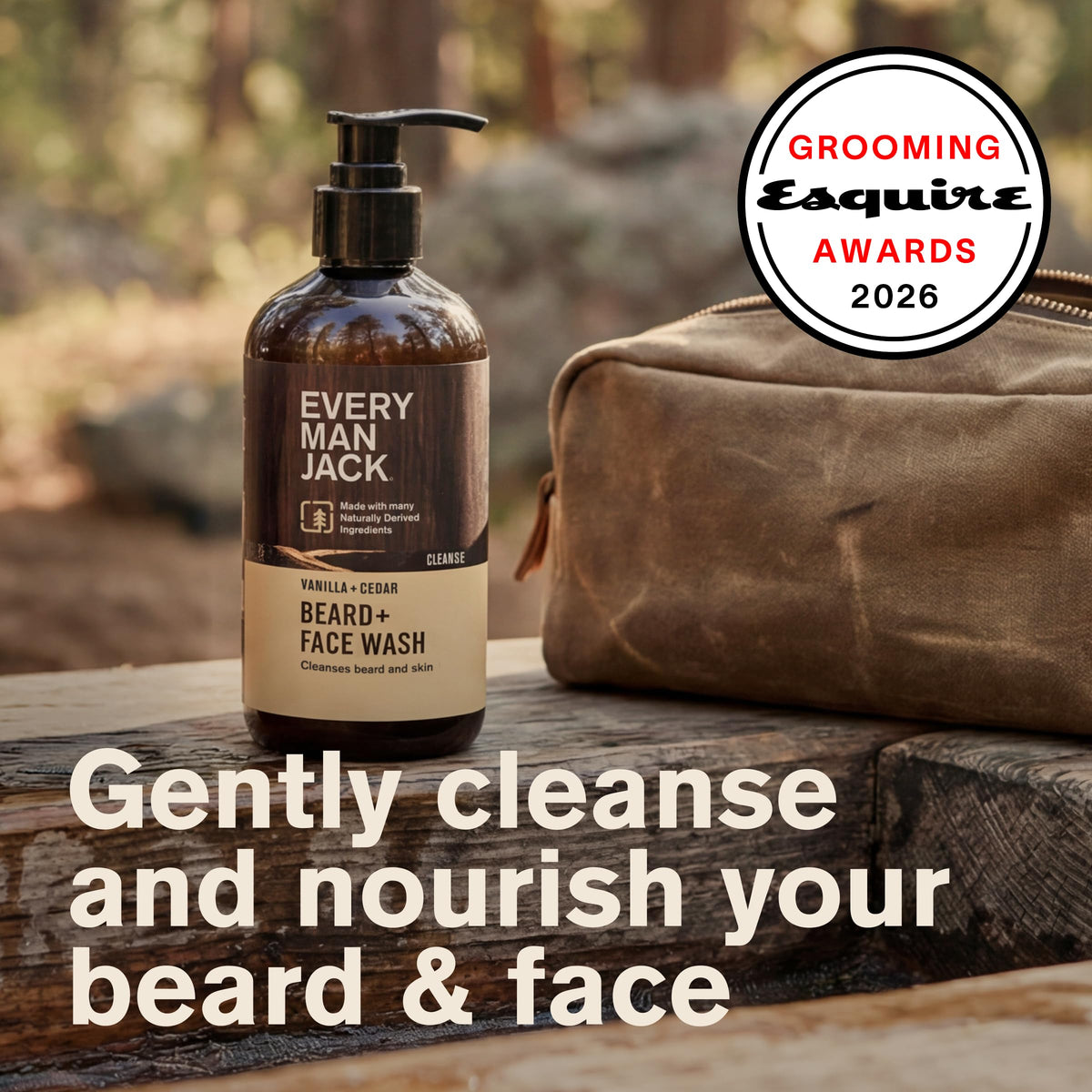 Every Man Jack pump dispensing wash highlighting easy one-handed use
