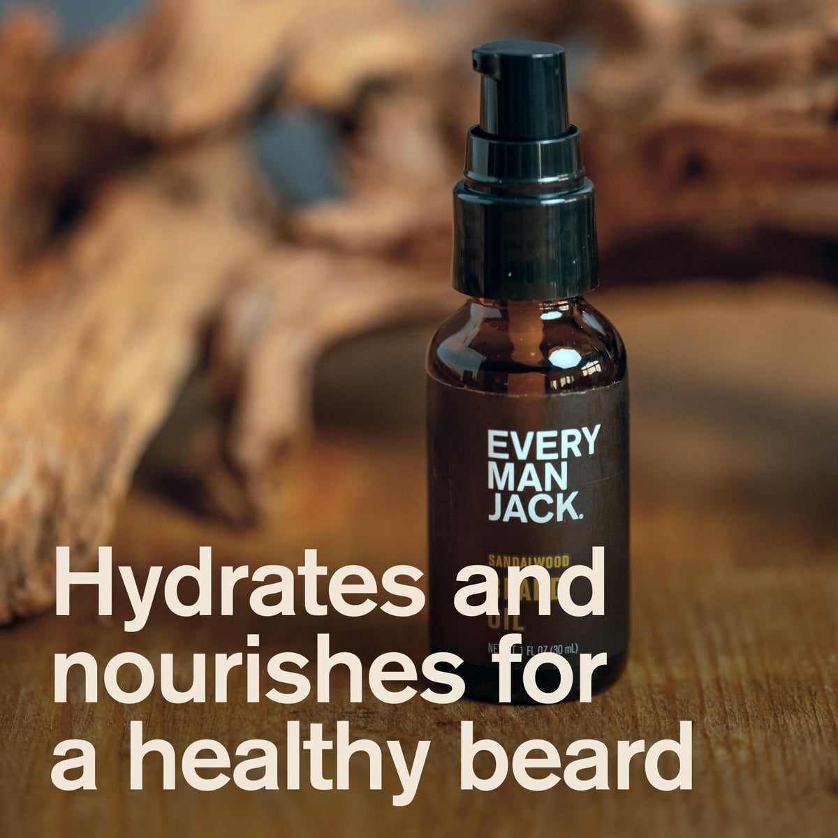 Every Man Jack dropper releasing oil showing texture and fast absorption benefit for no-greasy finish