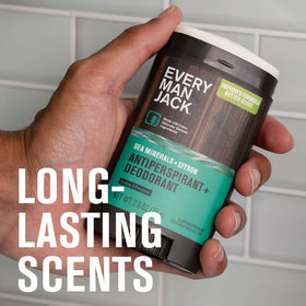 Every Man Jack application demo underarm demonstrating reliable sweat control