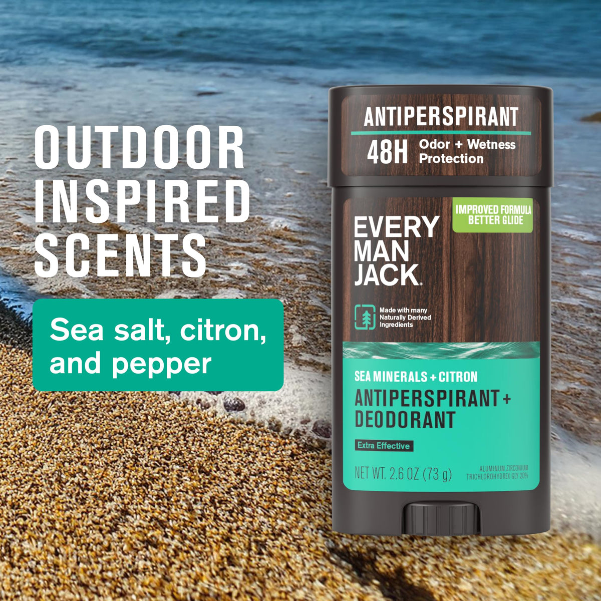 Every Man Jack texture swatch showing quick-dry formula benefit
