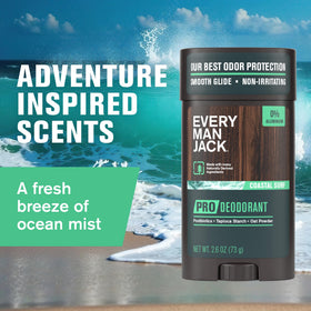 Every Man Jack deodorant in hand to show 2.6 oz size and portability