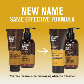 Every Man Jack products beside ruler showing compact travel-friendly size