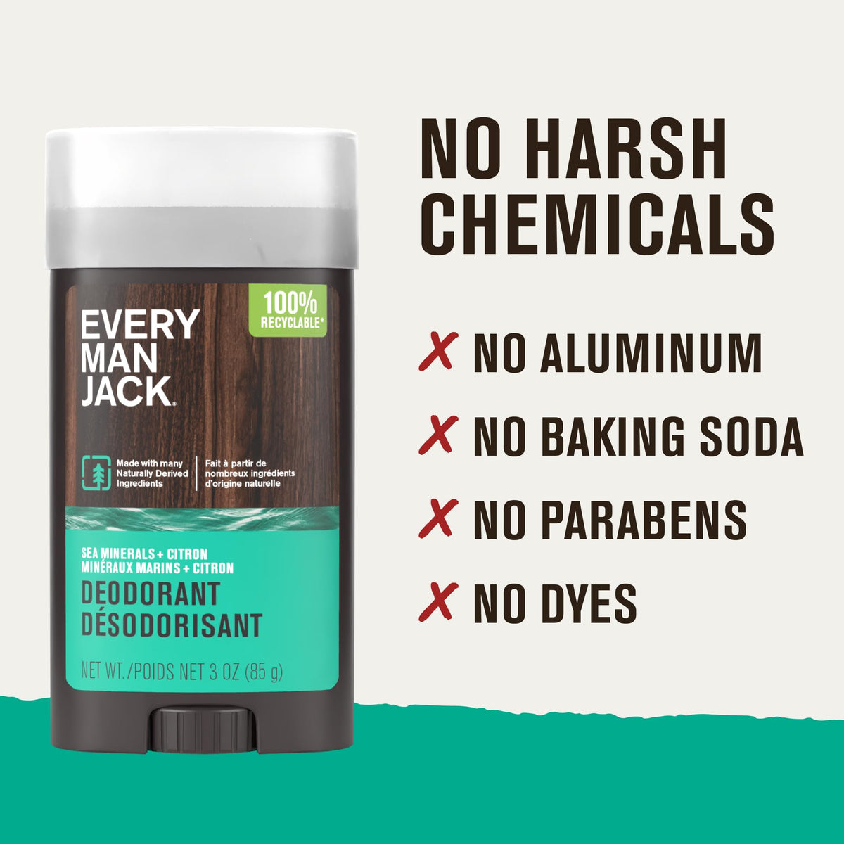 Every Man Jack stick beside toiletry bag proving travel-ready convenience