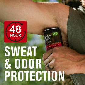 Every Man Jack stick open close-up showing smooth glide texture and quick-dry benefit