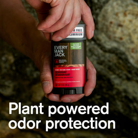 Every Man Jack deodorant stick texture close-up demonstrating smooth application