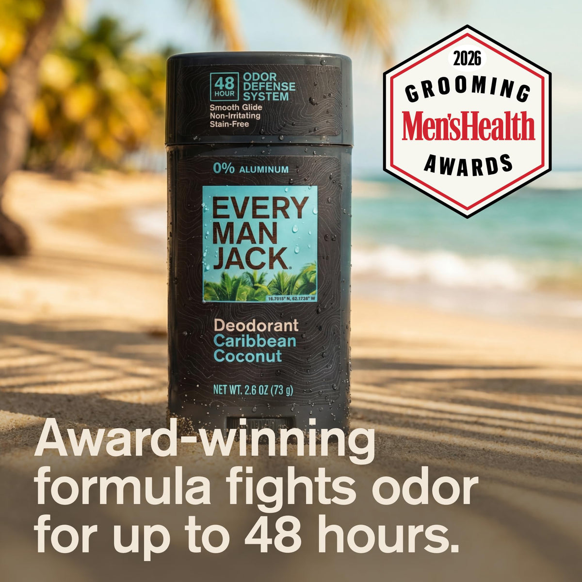 Every Man Jack twist-up stick close-up texture for smooth, non-staining application