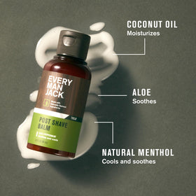 Every Man Jack balm texture close-up demonstrating fast-absorbing, lightweight feel