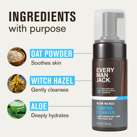 Every Man Jack foam lather texture demonstrating mild, rich suds