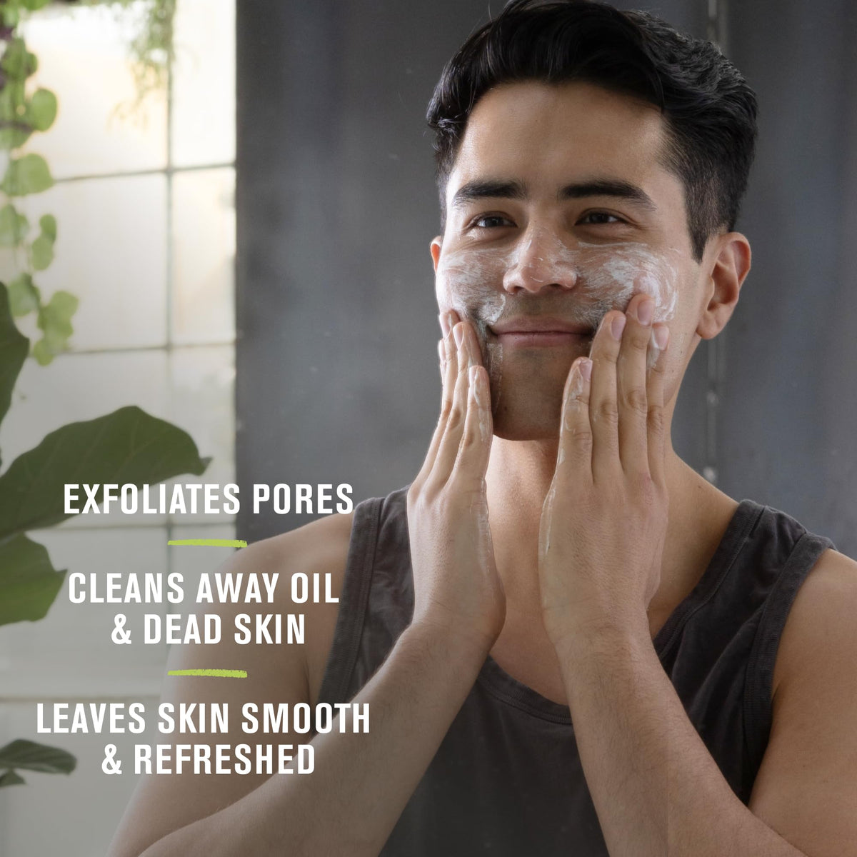 Every Man Jack open tube showing smooth scrub consistency for easy application