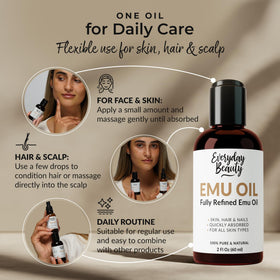 Everyday Beauty applying emu oil to face for added hydration and smoother skin