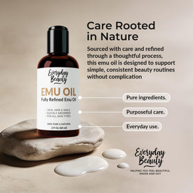 Everyday Beauty bottle on bathroom shelf to suggest daily skincare routine integration