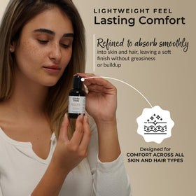 Everyday Beauty scalp massage with emu oil to condition roots and reduce dryness