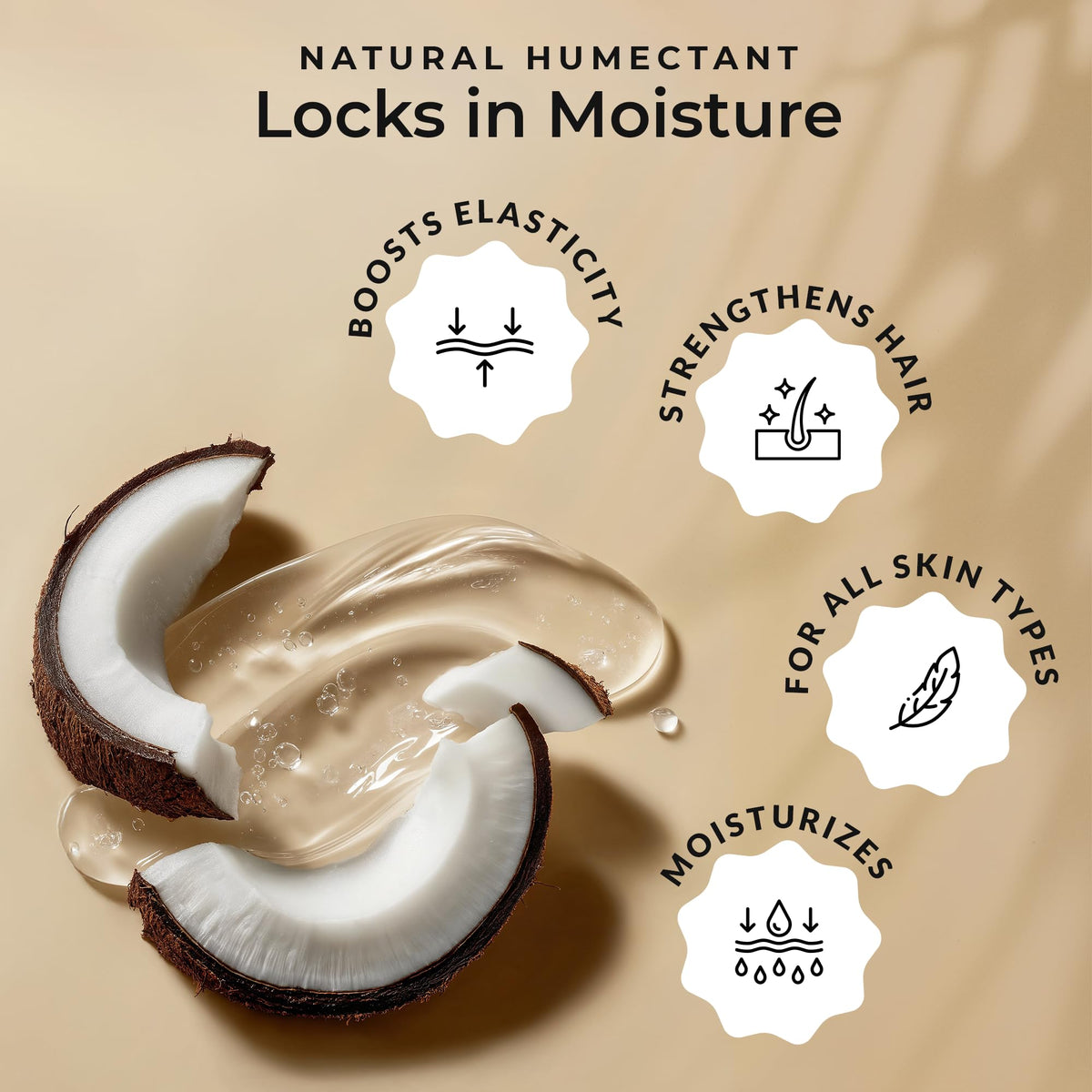 Everyday Beauty bottle beside coconut to highlight coconut-derived, palm-free source