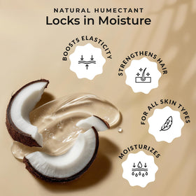 Everyday Beauty bottle beside coconut to highlight coconut-derived, palm-free source