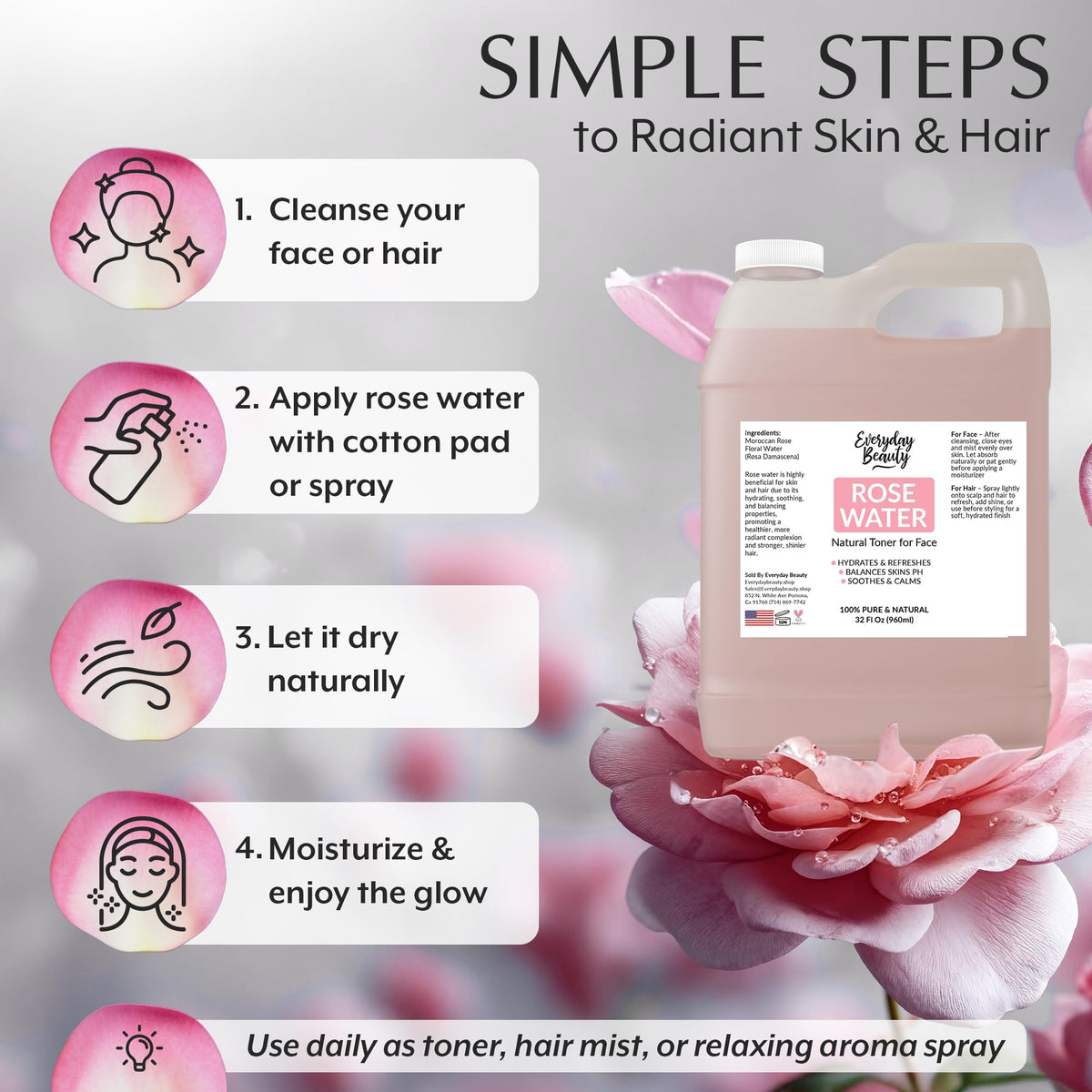 Everyday Beauty label and ingredients detail showing transparent natural formulation