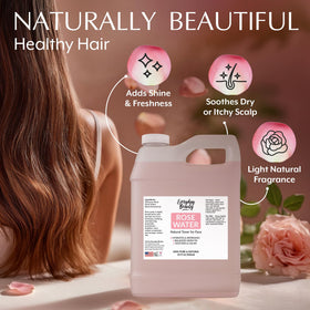 Everyday Beauty pour next to measuring cup showing bulk size convenience