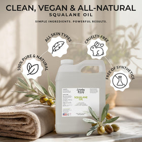Everyday Beauty squalane 32 oz beside common items for scale and value benefit