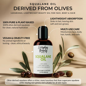 Everyday Beauty dropper dispensing clear squalane oil illustrating precise application benefit