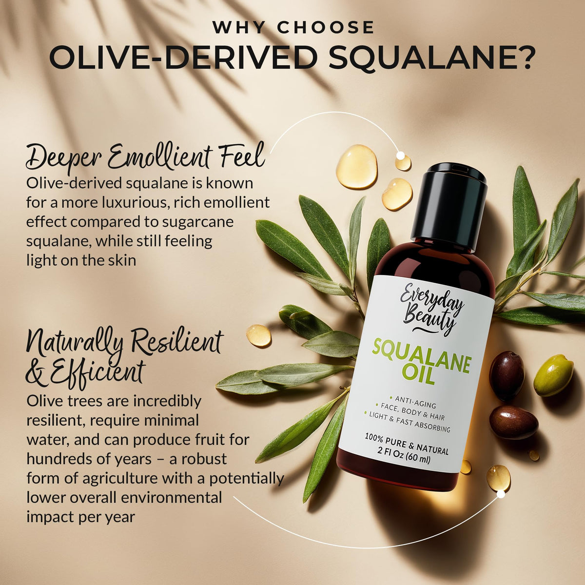 Everyday Beauty oil texture on hand highlighting lightweight, fast-absorbing hydration
