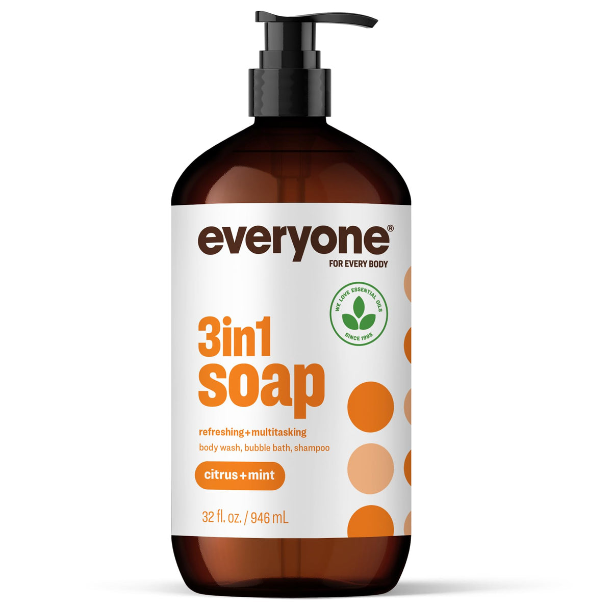everyone 3‑in‑1 back label closeup showing ingredients and usage directions