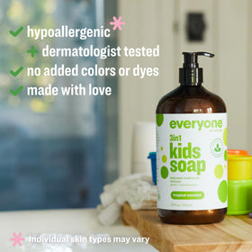 everyone back label with ingredients and usage directions for shopper confidence