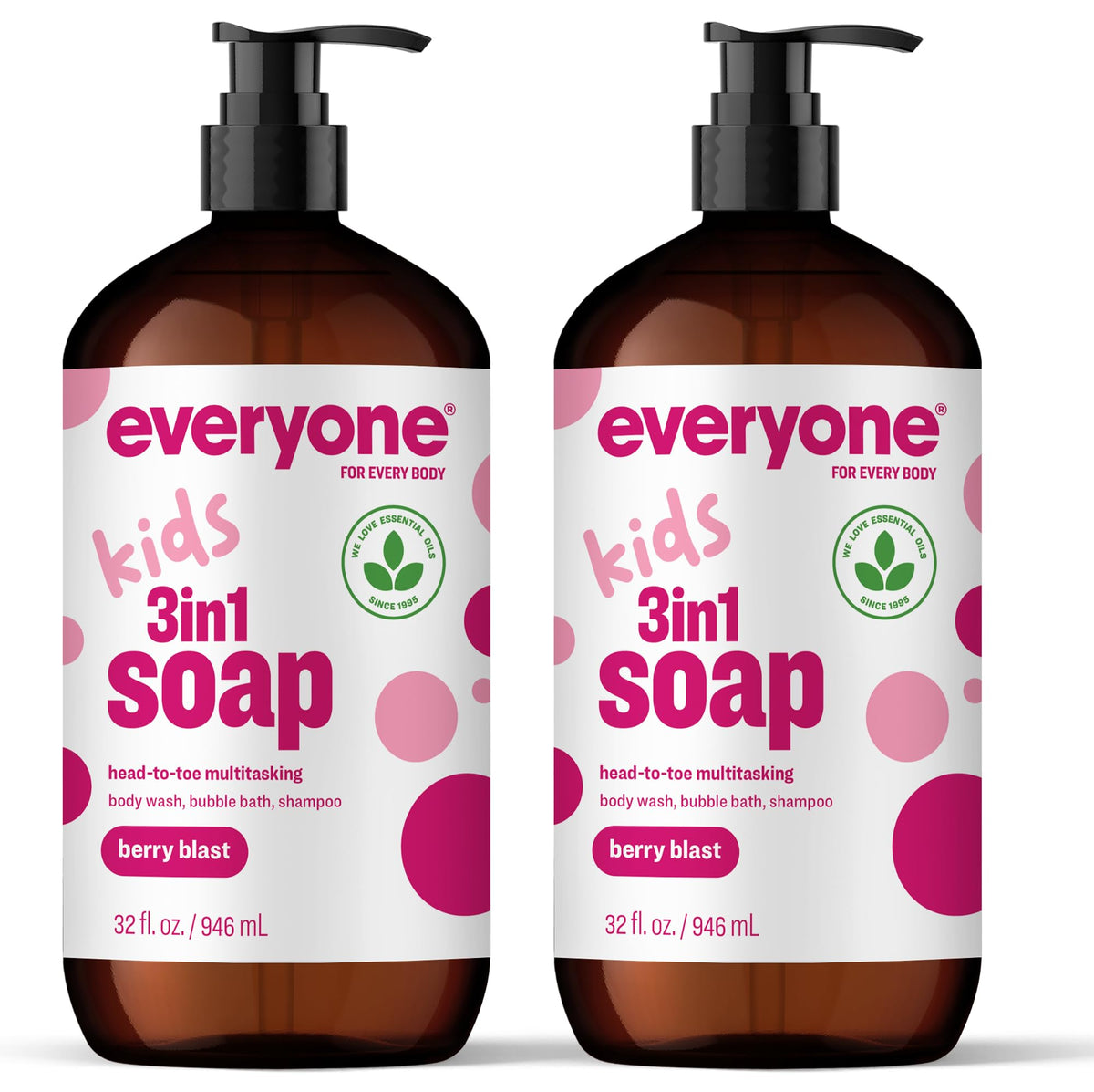 everyone bottle front view showing Berry Blast label and family friendly design benefit